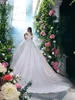 Luksusowe frezowanie Perły Aplikacje koronki z zapinaną suknią ślubną Suknia ślubna Delikatna haft z rękawów ramionowych suknie ślubne nowe przybycie