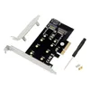 Dual M.2 Adaptador PCIe M2 SSD NVME M Clave B basada en SATA para PCI-E 3.0 x 4 Soporte de tarjeta convertidor 2280 2260 2242 2230