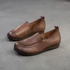 Casual schoenen Koznoy 2cm Ethnic Natural Lederen Leer Loafer Comfy Soft Well Fitting Women Leisure Flats Oxford Luxe herfst