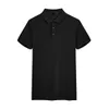 Polos de pólo masculino Cross Border Summer Mens Polo com colarinho de pólo e botão de cor sólida Camisa pólo esportivo casual e casual Y240510JKKL