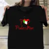 Женская футболка HX Palestine Flag футболка I Love Palestine Print Cotton Fut Fort Короткая серебряная рубашка Мужская суда прямая доставка Y240506