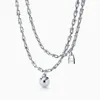 Memnon Jewelry 925 Серебряный серебряный европейский стиль круглое мяч-ожерелья для женщин для женщин подвеска u-образной цепочки подарки для любовников Wh 242y