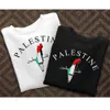 Damen Hoodies Sweatshirts Palästina Karte Sporthemd Palästina Arabisch Name gedruckter Sporthemd Palästina -Wettbewerb Erwachsener Fallschirmspringer Palästina Crewne
