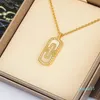 Collier d'or pour femmes Colliers Designer Bijoux femme Paper Clip Fonds Rose Silver Diamond Chains Jewellry Lady Girl Birthday Fête Cadeau