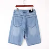 Herren Jeans Übergröße Oversize Casual Sieben-Punkte-Hosen Sommer-Eis-Cool Dünne Shorts Dehnsamer koreanischer Stil Straight Casual Hosen tägliches Outfit Blue 30-46