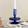 Titulares de vela Royal Blue Glass Hotor Home Restaurant Decoração Romântica Resumo Casto Criativo Tiro de Tiro Props