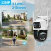IP Cameras 8MP dual lens 2.8mm-12mm 8X zoom 4K PTZ WiFi IP camera outdoor AI human tracking CCTV audio home safety monitoring camera d240510