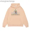 Luxe aanrecht Top Grade Designer Rhuder Hoodies Trendy Hiphop Fashion High Street Print Oversize Hoodie voor Paren Street Sunrise Sailboat Print Hood met logo