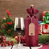 3sts presentförpackning 10pc rustik jute säckväv vinväskor som slog vinflaskan täcker återanvändbar flask wrap presentpaket vin väskor 15*35 cm