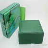 Luxury Green Watch Box Papers Card Wallet Boxes Cases Watches Case 297l