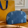 Piccola borsa per trucco in denim Donne Crossbody Shell Cash Women Designer Boiler Borse da viaggio per il trucco per fiori Baglie di jeans Wash Borse