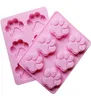 6 Cavity Cat Paw Print Silicone Fondant Cake Mould Candy Chocolate Soap Handmade Baking Mold Cake Decorating Tools1360563