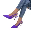 Kleiderschuhe Ladies 2024 Marke Slow Damen High Heels Mode-Slip-on-Büro und Karriere sexy spitze Zehenkappe Sandalen Zapatos