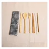 Diğer Etkinlik Partisi Malzemeleri Setler Ahşap Yemek Takımı Bambu Teaspa Fork Çorba Bıçağı Catering Çatal Bıçak Takımı ile Set Mutfak Mutfak Cookin DH8RC