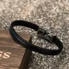 Bedelarmbanden mkendn mode handgemaakte lederen armbanden voor mannen vrouwen regenboog polsband roestvrij staal casual gepersonaliseerde bangle y240510