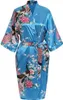 Frauen Robe Green Mini Sommer weibliche Nachthemd Kimono Bademantel Rayon Nachtwäsche Pfau