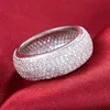 2021 Neuankömmlinge funkelnder Hip Hop Luxusschmuck 925 Sterling Silvergold Fill Pave 6 Reihen weißer Sapphire CZ Diamond Gemstones Hochzeit 2899