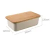 Set di stoviglie da 1 pc pane box pranzo bento con coperchio tagliente in legno contenitore portatile sandwich in acciaio in acciaio da campeggio