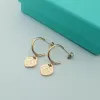 Brand d'origine coeur tf hoop stud 316l stainl Steel 18k Gold Sier Rose Women Letter Logo Grave Love Diamd 925 Boucles d'oreilles MEDIAGE GILLES R9PL # #