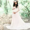 Vestidos de maternidad Mujer embarazada Long Wedding Dress Props Props Sexent Sexy Lace Gown Maternity Fancy Shooting Photo Summer Clothing T240509