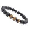 Braccialetti di fascino uomo braccialetto 8mm onice naturale tigre occhi di tigra di meditazione di relitto yoga buddha braclot pulsera hombre accessori per leisure joias y240510