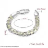 Buinee 925 Sterling zilveren mannelijke grote armband voor man vrouw klassieke rock punk fijne sieraden armbanden ketting 20 cm 240423