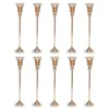 Vasos 10pcs Vaso de flores de casamento dourado Stand Stand Metal em forma de trompete em forma de altos flores vintage decoração para festa