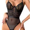 Lingerie amusante, suspense une pièce sexy pour femmes, chemise en maille perspective creusée