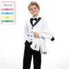 Kledingsets Slim Fit Dresswear Pak Set voor kinderen Schoolactiviteit Handige witte 4 stuks kinderblazer feestjurk voor kinderen
