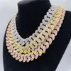 Hot Sale 20mm 16 "18" 20 "22" 24 tum Hip Hop Bling Jewelry Men Necklace VVS Baguette Moissanite Iced Out Cuban Chain