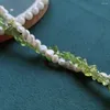 Bracelets de perles d'eau douce à brins Natural pour femmes pour les femmes irrégulières péridot de quartz cristal petit baroque
