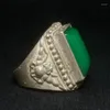 Figurine decorative Collezione Ornamento Ornamento Anello di giada verde intarsio in cingolata intarsio intarsio intarsio