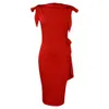 Robes de taille plus élégante Robe crayon de bureau rouge de la mode élégante