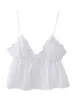 Tanks pour femmes hxao débardeur blanc pour les femmes Backless Tops d'été mignon glissade plissée tube de mode Ruffle 2024