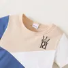 衣類セット2PCSハンサム子供の服セットカラーブロック半袖Tシャツショーツ