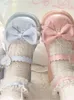 Chaussures décontractées Lolita Kawaii Mary Janes Femmes Style japonais Bow Sweet Feme Femme Chic en forme de cœur Round Toe Summer