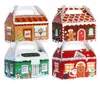 Dekoracje świąteczne pudełka na prezent ciasteczka Treat 3d Xmas House Cardboard Gable do cukierków wakacyjny przyjęcie przychylne podawanie Bingdund1629844