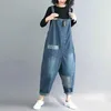 Jumpsuits voor dames rompers denim jumpsuits voor vrouwen Koreaanse stijl rompers solide casual vintage playsuits harem broek werkkleding pocket ontwerp vrouwen kleding y240510