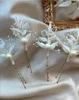 Decorative Flowers Elegant Dried Flower HairPins With Pearls Bridal Hair Accessories Boho Wedding Babys Breath Pins White