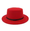Fashion szeroko Elegancki elegancki wełna wieprzowina z płaską czapką Top Hat for Women039s Men039s poczuł, że fedora hazardzista hat Cloche Bowler8861075