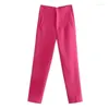 Pantalon de femme Bureau de la mode porte une taille haute pour les femmes tenues formelles pantalon crayon noir rose blanc dames