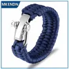 チャームブレスレットMkendn Men MultiFunction Paracord Survival Bracelet Outdoor Camping Rescue Emergency Rope Bracelets With Nife for Women Y240510