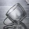 Weingläser 150 ml doppelte transparente Wandthermalglas Tasse Hitzefeste Tee Kaffeetasse mit Griff Whisky Bar 233o