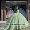 Glänzende Prinzessin Quinceanera Kleider 2024 aus den Schulterperlen Kristalle Ballkleid süßes 16 -jähriges Kleid für 15 Jahre Vestidos