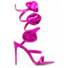 2024 Spring/Summer New Super High Heel flower Lace up Thin Heel Round Head Flower Women's Sandals
