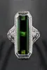 Pierścienie klastrowe luksusowe wykwintne naturalne zielone pierścionek klejnot zabytkowe srebrne koktajle biżuteria Valentine039s Day Prezent Fine Women3813726