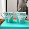 2024SS Designer Blue Mug Bone Porcelain Pair Cup Bowknot Coffee Cup Gift Box Business Gift Water Cup