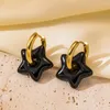 Brincos de argolas de cor de ouro na moda estrelas de esmalte para mulheres garotas pingando acessórios de jóias a petróleo por atacado