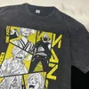 Sanji T Roomts Vintage вымытый аниме-футболка с одной кусочкой негабаритная хараджуку уличная одежда манга Ace Law Jinbe Kid Luffy Tops Tees Men 240509