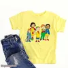 T-Shirts Yeni Sıcak Satış Bebek T-Shirt Sevimli Caillou ve Köpek Karikatür Baskılı Erkek Tişört Moda Günlük Çocuk Giyim T-Shirt Beyaz Gömlek2405